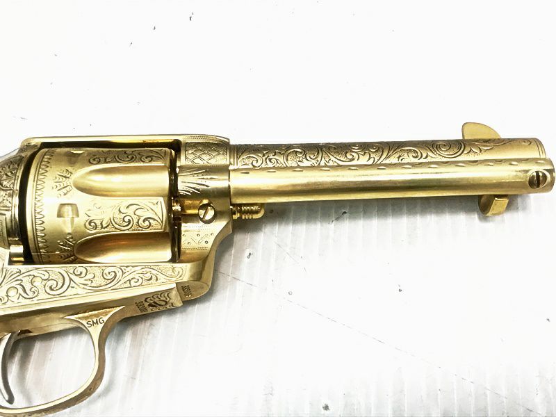 福岡)ACG パットン将軍 45 COLT GEORGE S PATTON,JR Commemorative S.A.A .45 24KGP SMG刻印  展示額付き モデルガン