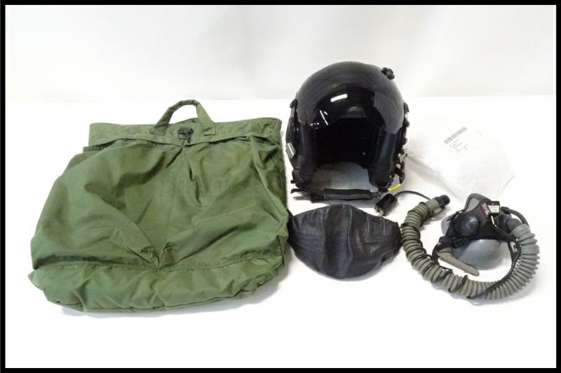 東京)米軍実物/GENTEX HGU-68/Pフライトヘルメット サイズLARGE＆OXYGEN MASK MBU-20/P ヘルメットBAG付き