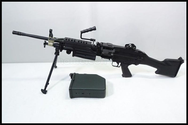 東京)A&K M249 Minimi Mk2 電動ガン BOXマガジン/配線不良 ジャンク