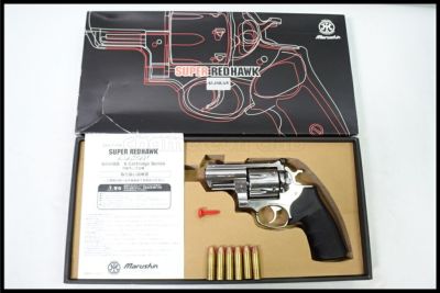 東京)マルシン スーパーレッドホーク アラスカン 44マグナム シルバーABS ガス HOGUEタイプグリップ 6mmBB Xカート