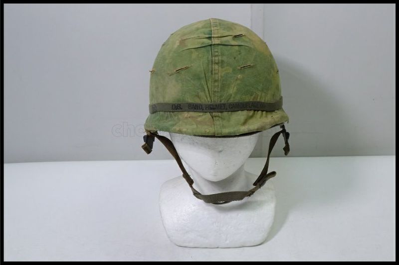 アメリカ陸軍 M-1迷彩パッド付きヘルメット ライナー付き 実物 東京)米軍放出品 M1 ヘルメット ライナー/カバー付 実物