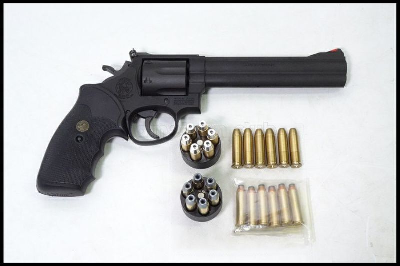 最終価格　マルシン M586 モデルガン　パックマイヤーグリップ 東京)マルシン S&W M586 6インチ HWモデルガン パックマイヤー