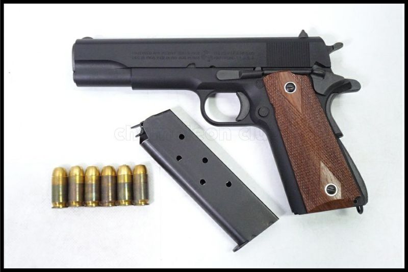 東京)MGC コルトM1911A1ガバメント HWモデルガン 木製グリップ