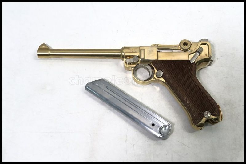 東京)マルシン ルガーP08 6インチ 22KGP SMG金属モデルガン ダミーカート