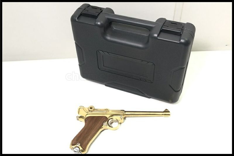 東京)マルシン ルガーP08 6インチ 22KGP SMG金属モデルガン ダミーカート