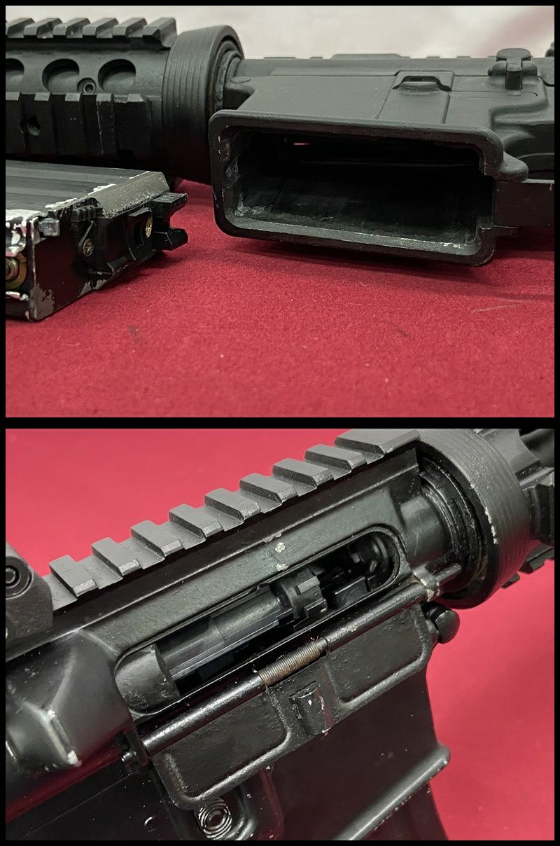 山口) 【ジャンク/難有/現状品】メーカー不明 M4 ガスガン予備マガジン付